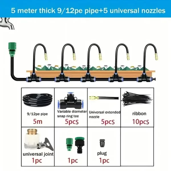 5-20M Universal Automatic Irrigation Sprinkler Kit Rotating Copper Nozzle Sprinkler Watering Kits - Image 9