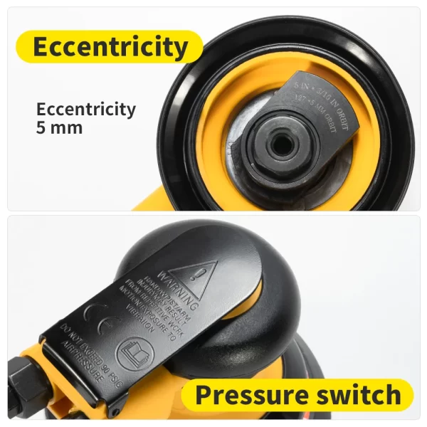 HIFESON 5inch/6inch Pneumatic Orbital Sander Air Polisher - Image 14