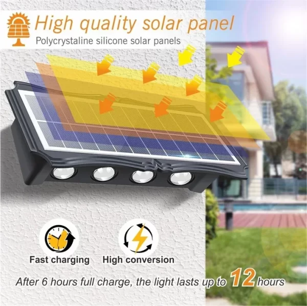 Solar Wall Lamp Outdoor LED Solar Light Waterproof Up And Down Luminous - Image 16