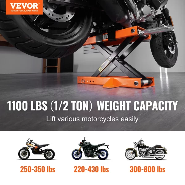 VEVOR Motorcycle Lift 500kg Motorcycle Scissor Lift Jack - Image 2