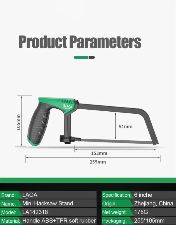 LAOA Mini Hacksaw 6 inch Frame Small Hacksaw - Image 6