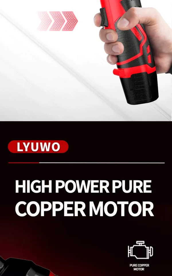 LYUWO 3/8 Rechargeable Electric , Ratchet Set, Angle Drill, Screwdriver - Image 14