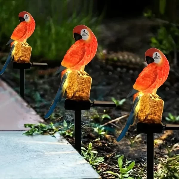 1 pc, Solar Resin Lawn Lamp, Parrot, Owl - Image 13