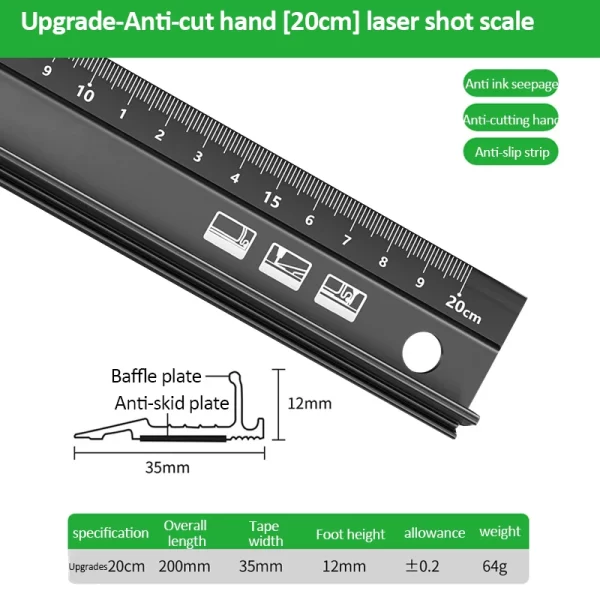 20/30/45cm Aluminum Straight Ruler Multifunctional - Image 5
