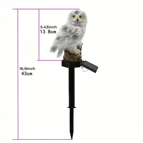 1 PC Outdoor Owl Statue Lamp Solar Powered LED Outdoor Lighting - Image 2