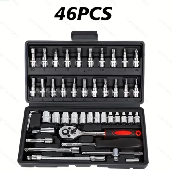 46pcs/set Drive Socket Set Ratchet Wrench , Metric - Image 7