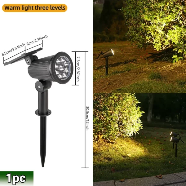 9 LED Solar Spot Lights IP65 Waterproof Outdoor RGB Solar Landscape Lights Brightness Adjustable for Garden Yard Palm Trees - Image 12