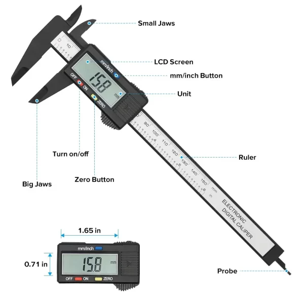150mm 100mm Electronic Digital Caliper - Image 3