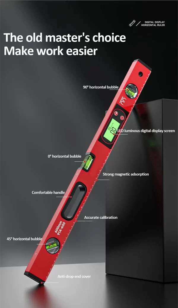 30/40/50cm Electronic Digital Display Level Ruler Magnetic - Image 11