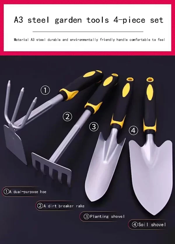 Gardening 4-piece Outdoor Digging And Weeding Tools - Image 11