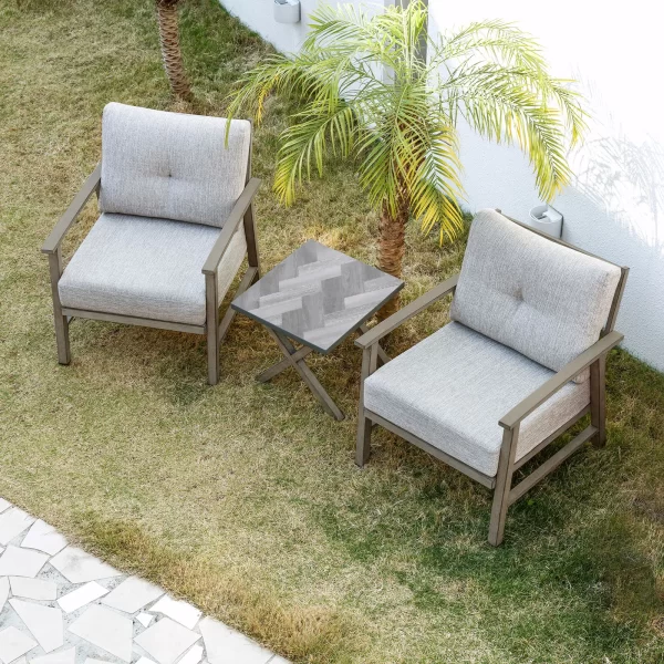 SeeHill Aluminum Patio Furniture Set, 3 Piece Outdoor Patio Bistro Set - Image 7