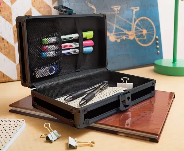 The New Vaultz Locking Supplies and Pencil Box in Black - Image 4