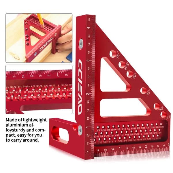 Imperial 3D Multi-Angle Measuring Ruler, 45/90 Degree - Image 9