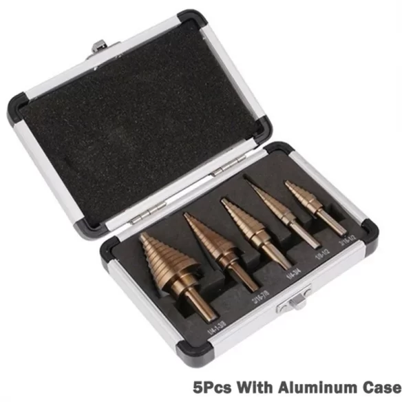5pcs Step Drill Bit Set Carbide Drill Perforator Hole Cutter Tool - Image 14