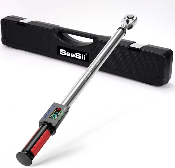 Seesii Electric Torque Wrench 340N.m Digital Electric Wrench 1/2" Drive 12.5-250.8ft-lbs