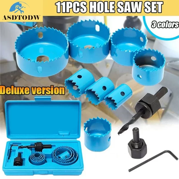 11pcs/set Hole Saw Cutting Set Kit Tools 19-64mm Wood Metal - Image 14
