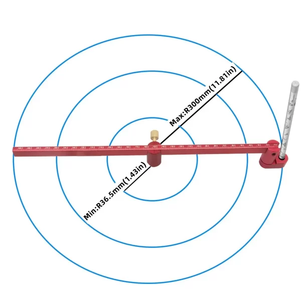 300mm Adjustable Drawing Circle Ruler,Aluminum Compass - Image 4