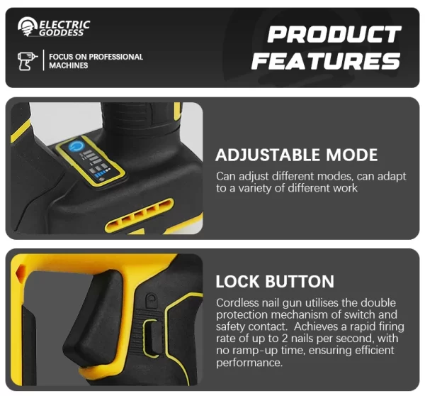 EGOD Brushless 15MM-50MM Nail Gun for Dewalt 20V Battery - Image 11