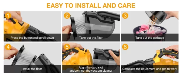 Handheld Vacuum Cleaner with 2pcs Filter  Electric Cordless Vacuum - Image 8