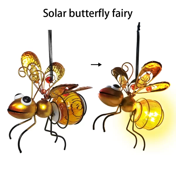Solar Hanging Bug Light Flying Insect Fairy Lamp Garden Bug Light - Image 5