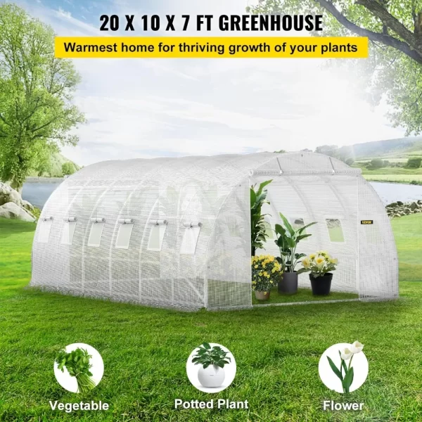 20 x 10 x 7 ft Walk-in Tunnel Greenhouse - Image 7