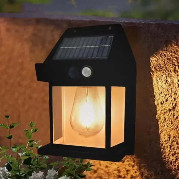 Solar Tungsten Night Lamp Intelligent Motion Sensor Wall Lamp 3 Lighting Modes Waterproof Courtyard Garden Decoration Lantern - Image 4