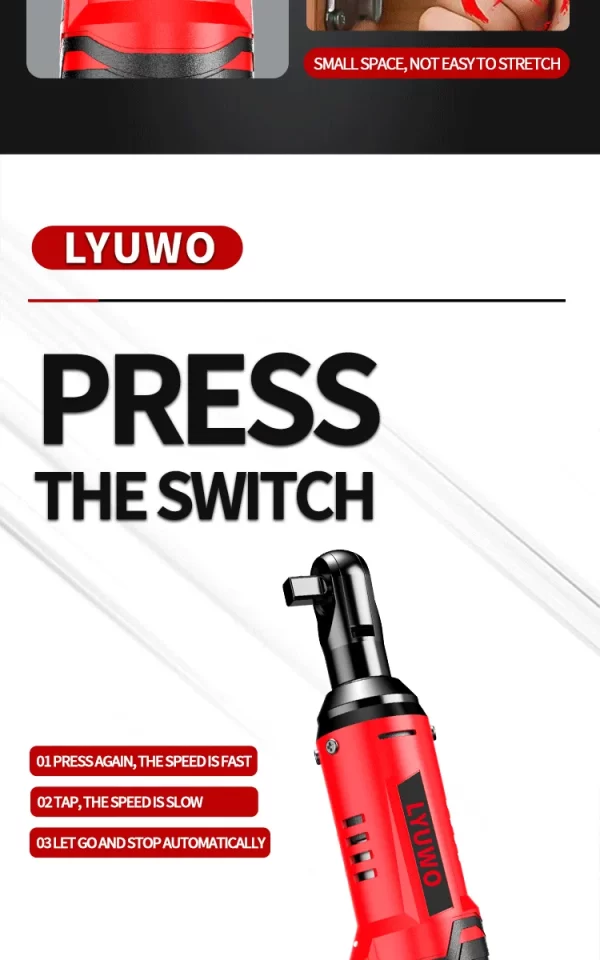 LYUWO 3/8 Rechargeable Electric , Ratchet Set, Angle Drill, Screwdriver - Image 13