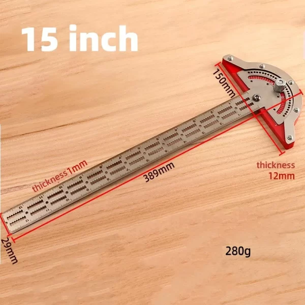 Woodworkers Edge Ruler Stainless Steel Protractor Angle - Image 5