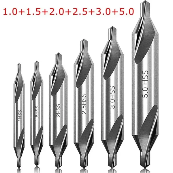 7Pcs 1/1.5/2/2.5/3/4/5 Center Drill Bits Set,60-Degree Angle - Image 7