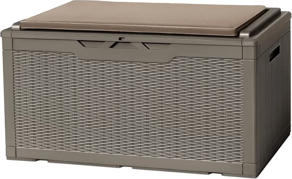Resin Deck Box 120 Gallon Waterproof Large Deck Boxes Plus Outdoor Indoor Storage - Image 7