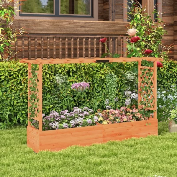 Raised Garden Bed with Trellis & Hanging Roof - Image 3
