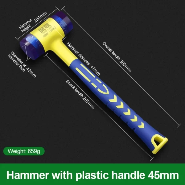 Rubber Hammer 25/30/35/40/45mm Double Head - Image 3