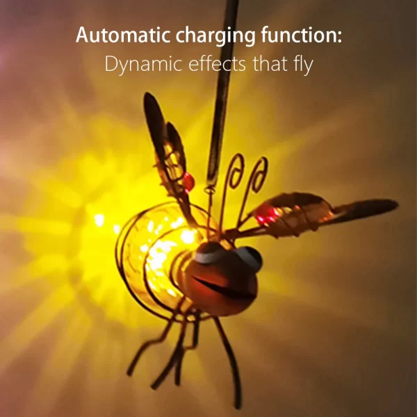 Solar Hanging Bug Light Flying Insect Fairy Lamp Garden Bug Light - Image 2