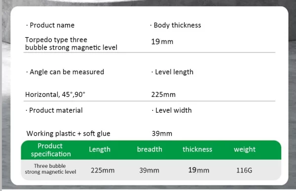 Three Bubble Mini Magnetic Level - Image 19