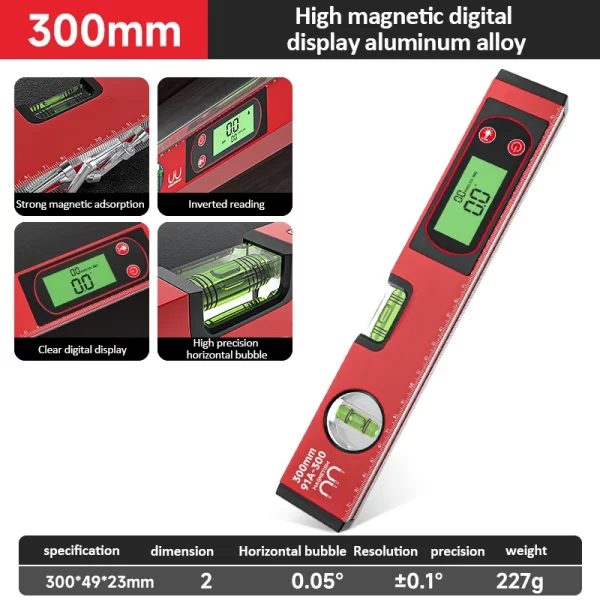 30/40/50cm Electronic Digital Display Level Ruler Magnetic - Image 8
