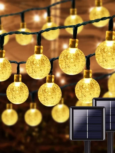 Solar Crystal Globe String Lights Outdoor Waterproof