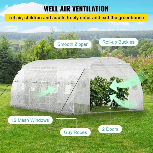 20 x 10 x 7 ft Walk-in Tunnel Greenhouse - Image 10