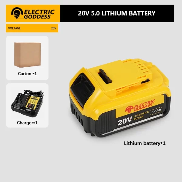 New 100% Original 5.0Ah For Dewalt 20V Power Tools - Image 7