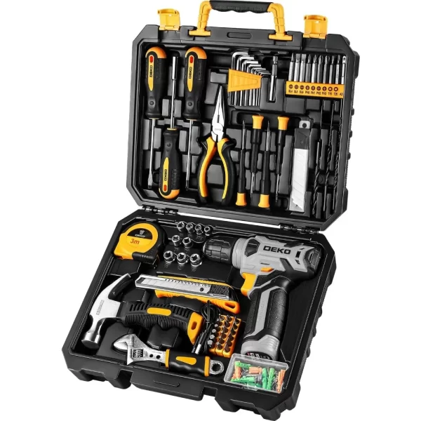 Tool Set：Tool Kit with 8V Cordless Drill,Tool Box with Drill,Hand Drill Set