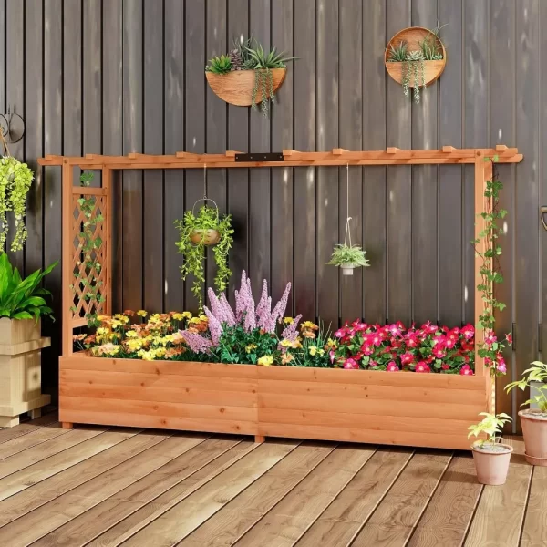 Raised Garden Bed with Trellis & Hanging Roof - Image 2