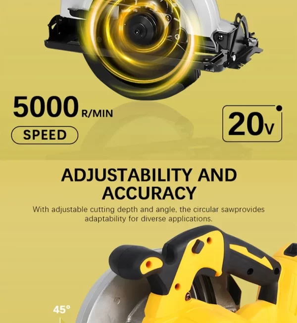 7Inch Cordless Electric Circular Saws For Dewalt 20V Battery - Image 12