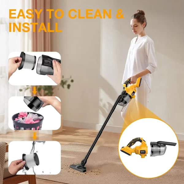Handheld Vacuum Cleaner with 2pcs Filter  Electric Cordless Vacuum - Image 4