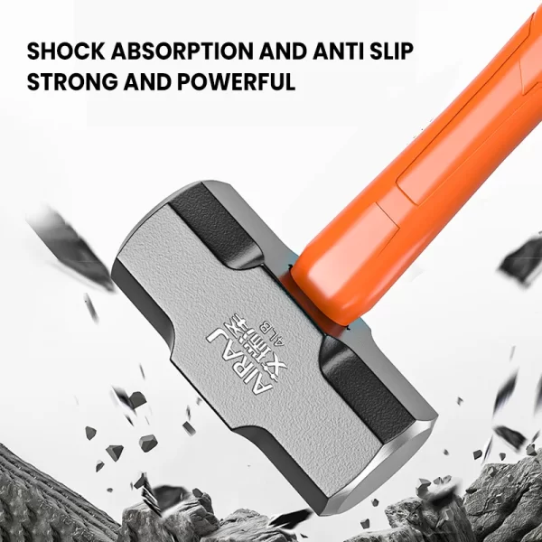 AIRAJ Octagon Hammer Heavy Wall Hammer One-Piece Heavy Hand Hammer Wall Removal Soft Handle Solid Iron Hammer Construction Tool - Image 3