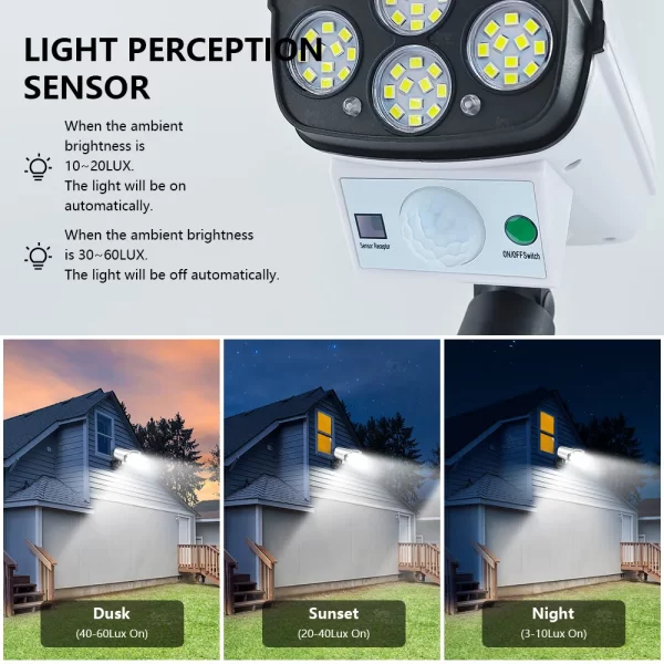 Smart Solar Powered Wall Lamp with Remote Motion Sensor - Image 4