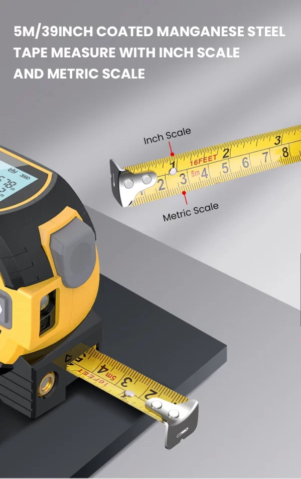 1pc Laser Tape Measure 3 In 1 Digital Tape Measure - Image 7