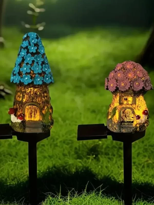 1pc creative solar resin mushroom house light, waterproof LED - Image 10
