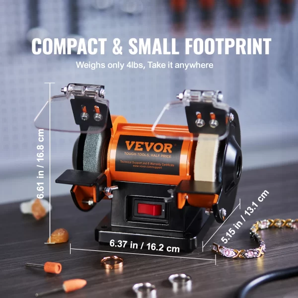 VEVOR 3in Jewelry Polisher Buffer Bench Grinder Polishing Machine - Image 4