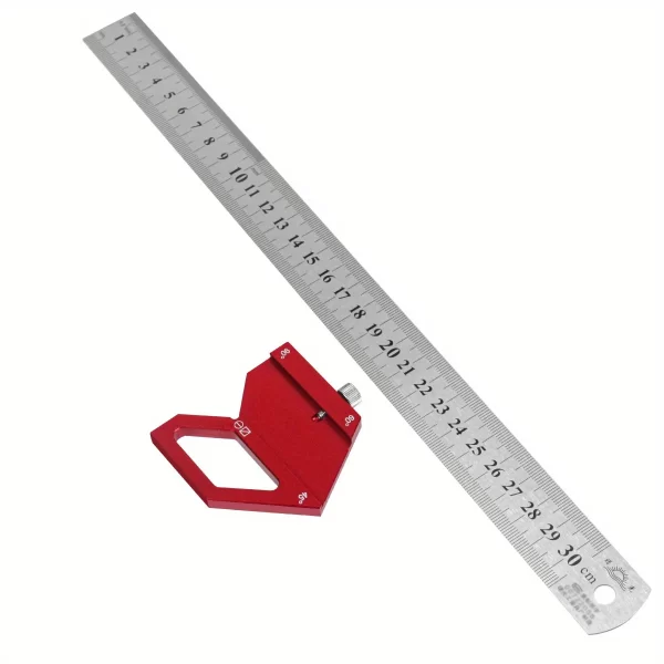 Woodworking Steel Ruler Positioning Block,Center Finder 45/60/90 - Image 7