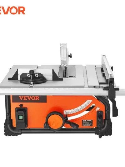 VEVOR Table Saw for Jobsite 10inch 15-Amp 25-in Max Rip Capacity 40T Blade Portable Compact for DIY Woodworking Furniture Making