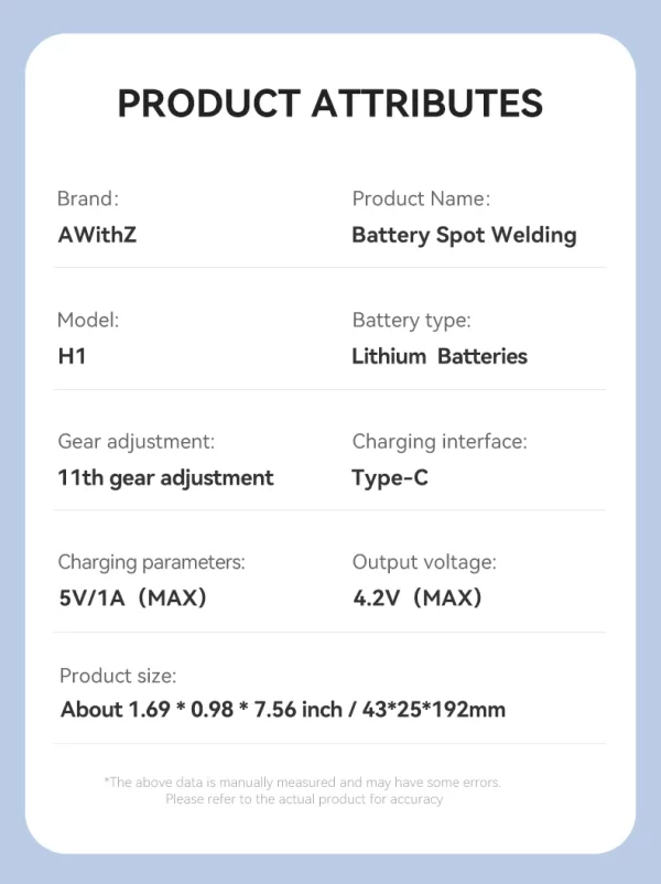 AWithZ Portable Spot Welder DIY Handheld Spot Welding Machine 90 Gears Adjustable Spot Welding for 18650 Lithium Battery - Image 44